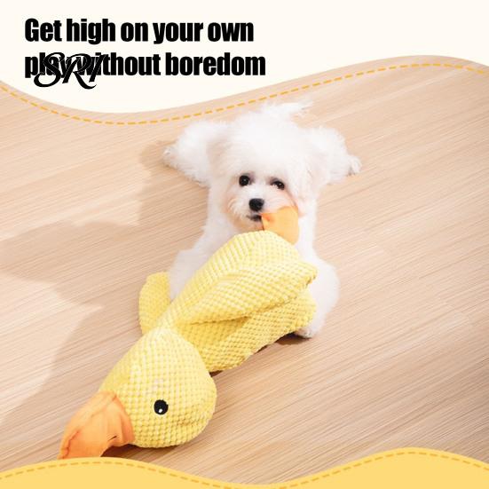 Durable Dog Chew Toy Toys Duck Shape with Sound Soft Bite-resistant Safe Odor-Free Interactive Stress Relief Plush for Home Puppy