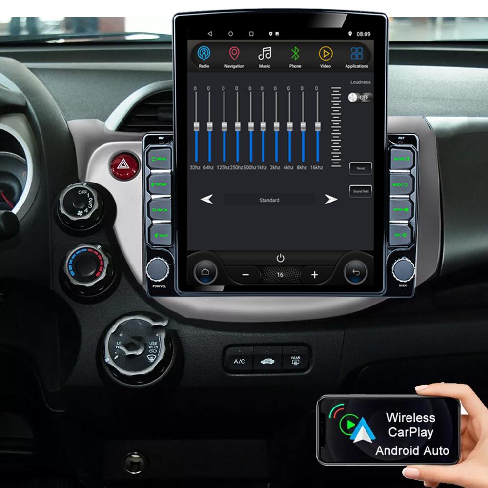 9.7" Vertical Style Tesla Screen Android 12.0 Car Radio For Honda Fit Jazz 2007-2013 Carplay GPS Navigation Multimedia Player