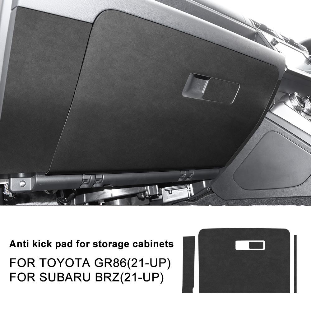 For Subaru BRZ/ Toyota GR86 2025 2025 2025 2025 2025 LHD RHD Car Copilot Box Anti-kick Suede Carbon Fiber Style Protect Sticker