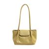 Minimalist Leather Shoulder Bag for Women with Flap Cover Long Strap Elegant Daily Carry Bag