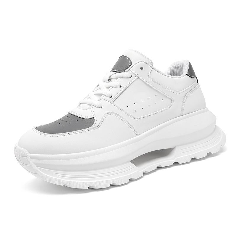 Nuove Scarpe con Rialzo da Uomo Sneakers per Aumentare l'Altezza per Uomo 6/8CM Scarpe Sportive Casual Rialzo Interno Invisibile Scarpe Bianche