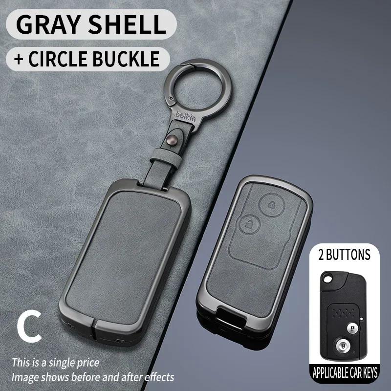 Shell Fob For Honda Fit Jazz Shuttle Gp2 Spada Stepwgn Rg1 Freed Spike Ge6 Zinc Alloy Leather Car Remote Case Key Cover Keyless