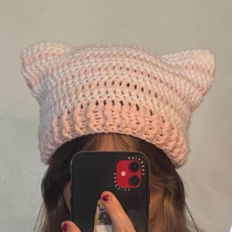 Fashion Women Beanie Hat Lovely Girls Devil Ear Knit Hats Photography Headwear