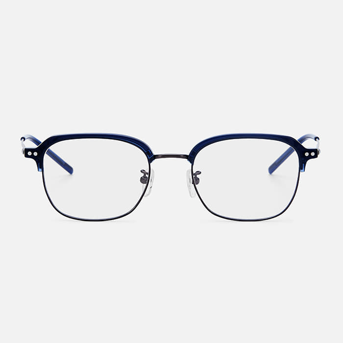 Byumaeb Mild_Ultra-Light Basic Square Browline Glasses