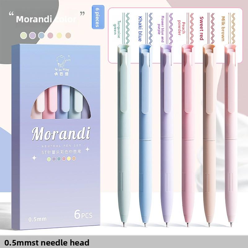 Farbige 6 Stück/Set 0,5 mm Farbtinte Gelstift Feine Spitze Geschmeidiges Schreiben Kugelschreiber Drucktyp Schreibstifte Schule&Büro
