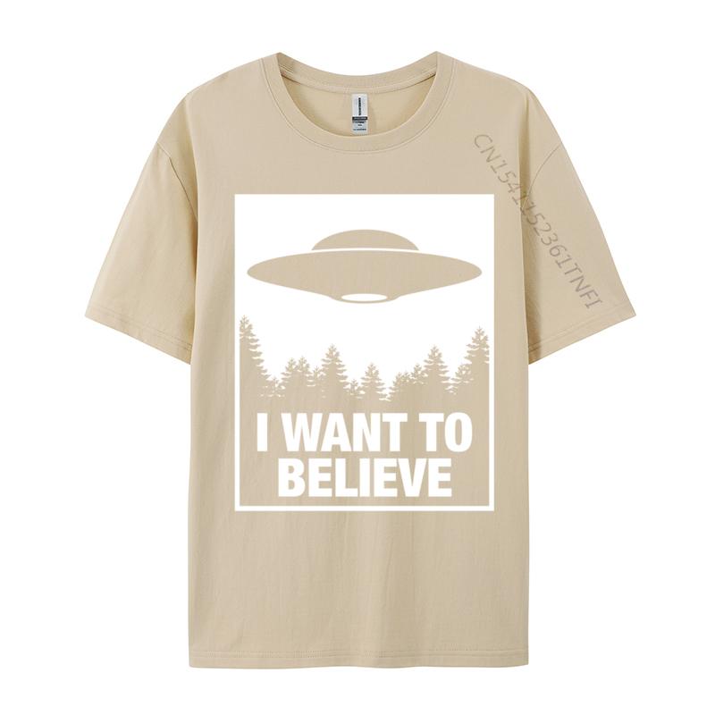 I Want To Believe Ufo Is And Aliens 3 Design Unisexs Plain Tops Tees Crew Neck Tshirts Slim Fit TShirt Drop Shipping