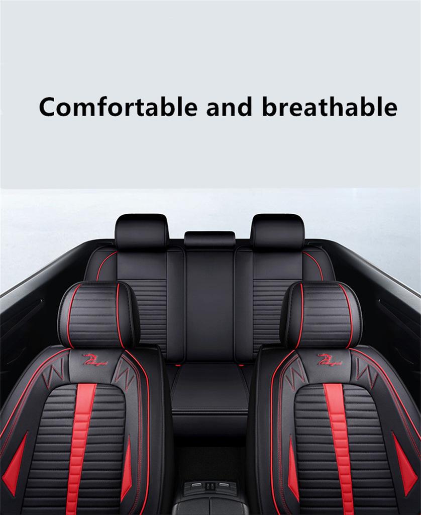 Luxury PU Leather car Cushion Seat Covers Car-styling Full Surrounded Front+rear Cushion 5-Seats For all Seasons