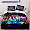 3pcs Custom Name Game Controller Bedding Set Duvet Cover Closure Includes 1 Duvet Cover & 2 Pillowcases, Soft and Comfortable for All Seasons.