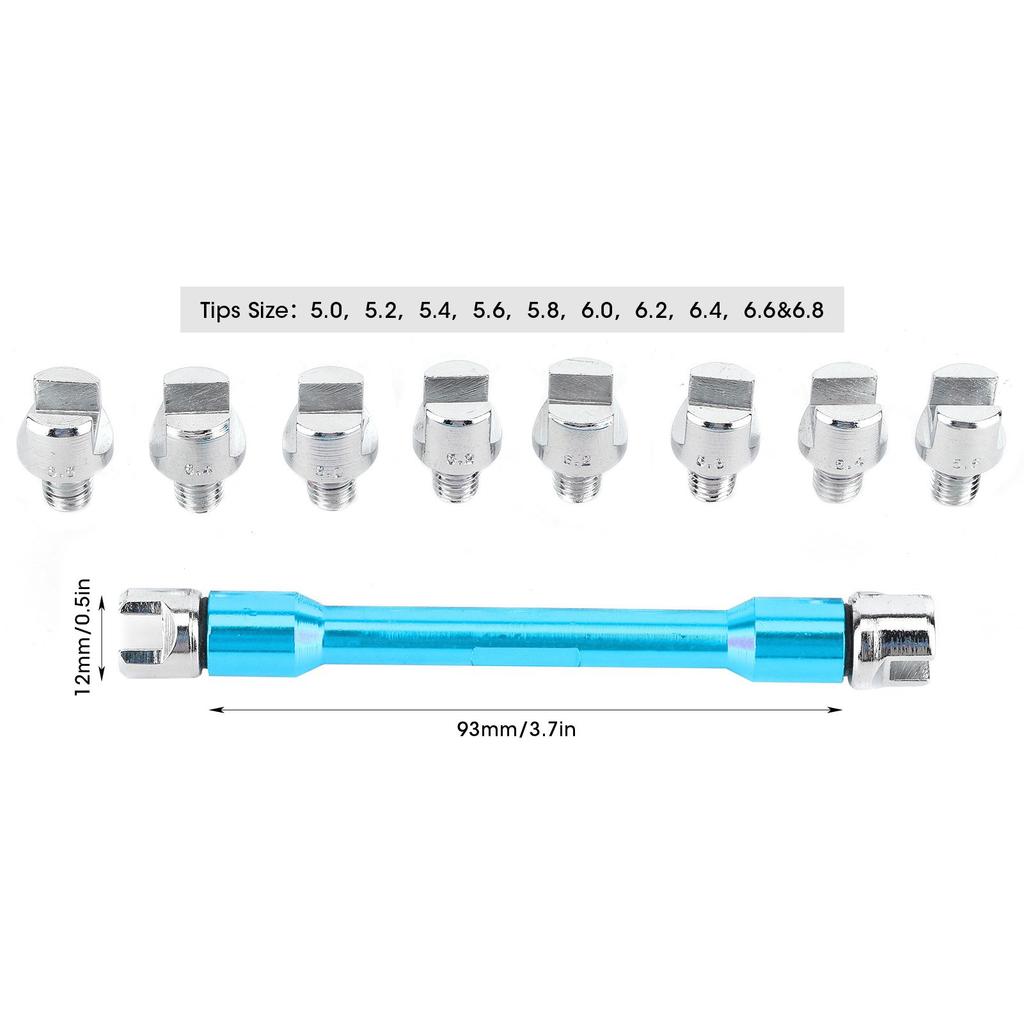 Motorcycle Spoke Wrench CNC Spanner Set 5.0‑6.8 Length 93mm 3.7in for Most Motorbike
