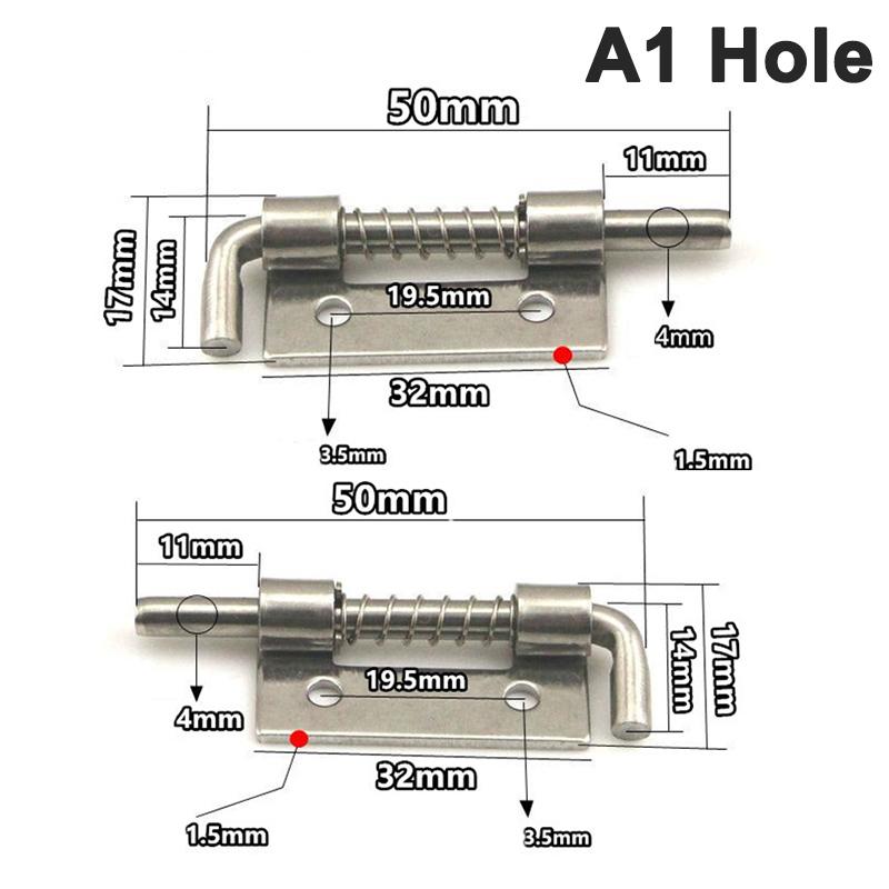 1Pair 304 Stainless Steel Loaded Hinge Security Spring Bolt Barrel Latch Cabinet