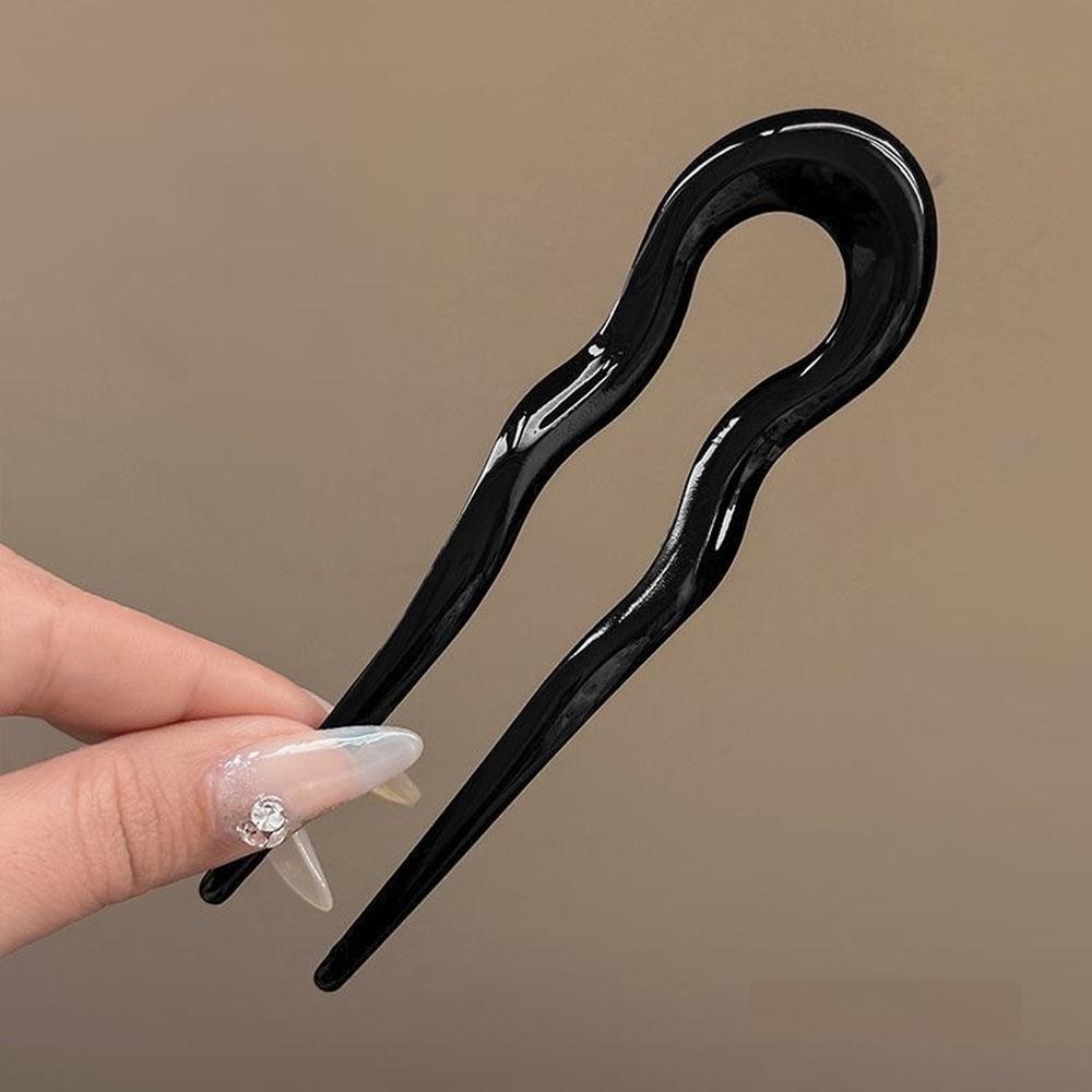 U-Shaped Hair Fork Tortoiseshell Acetate Acrylic Hairpin Hair Sticks Women Girls Design Headwear Elegant Chinese Style