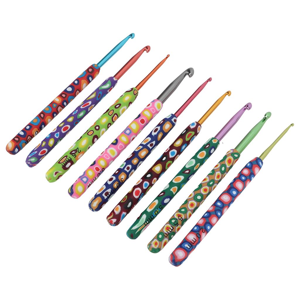 9PCS Crochet Hooks Colorful DIY Handcraft Ergonomics Crochet Hook Crochet Needle for Beginners for Relieve Stress