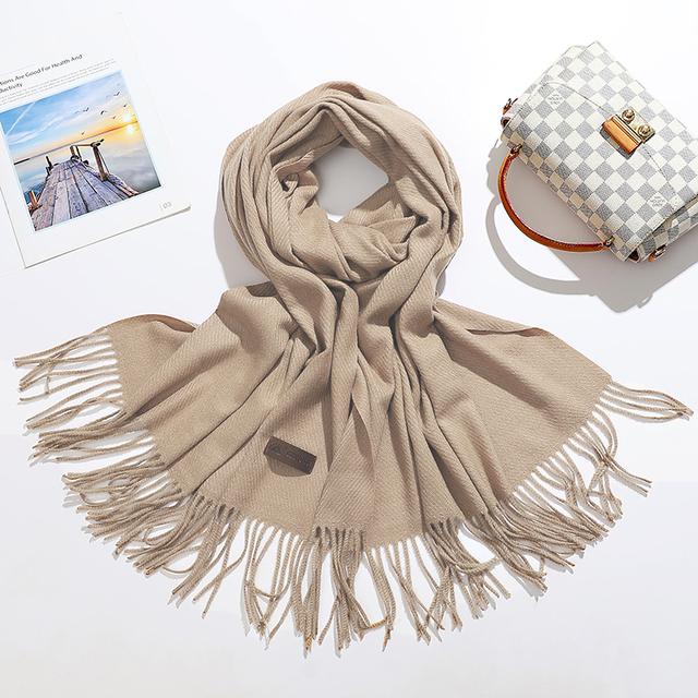 VISROVER New 20 Colors Woman Winter Scarf Fashion Female Shawls Cashmere Handfeeling Winter Wraps Solid Color Winter Hijab Gift
