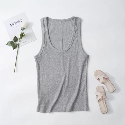 2025 Spring/Summer New Product Women's Slim Fit Solid Color Suspended Ribbed Tank Top Spicy Girl Style T-shirt