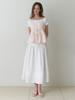 Liel Vale Lace Pintuck Skirt (White)