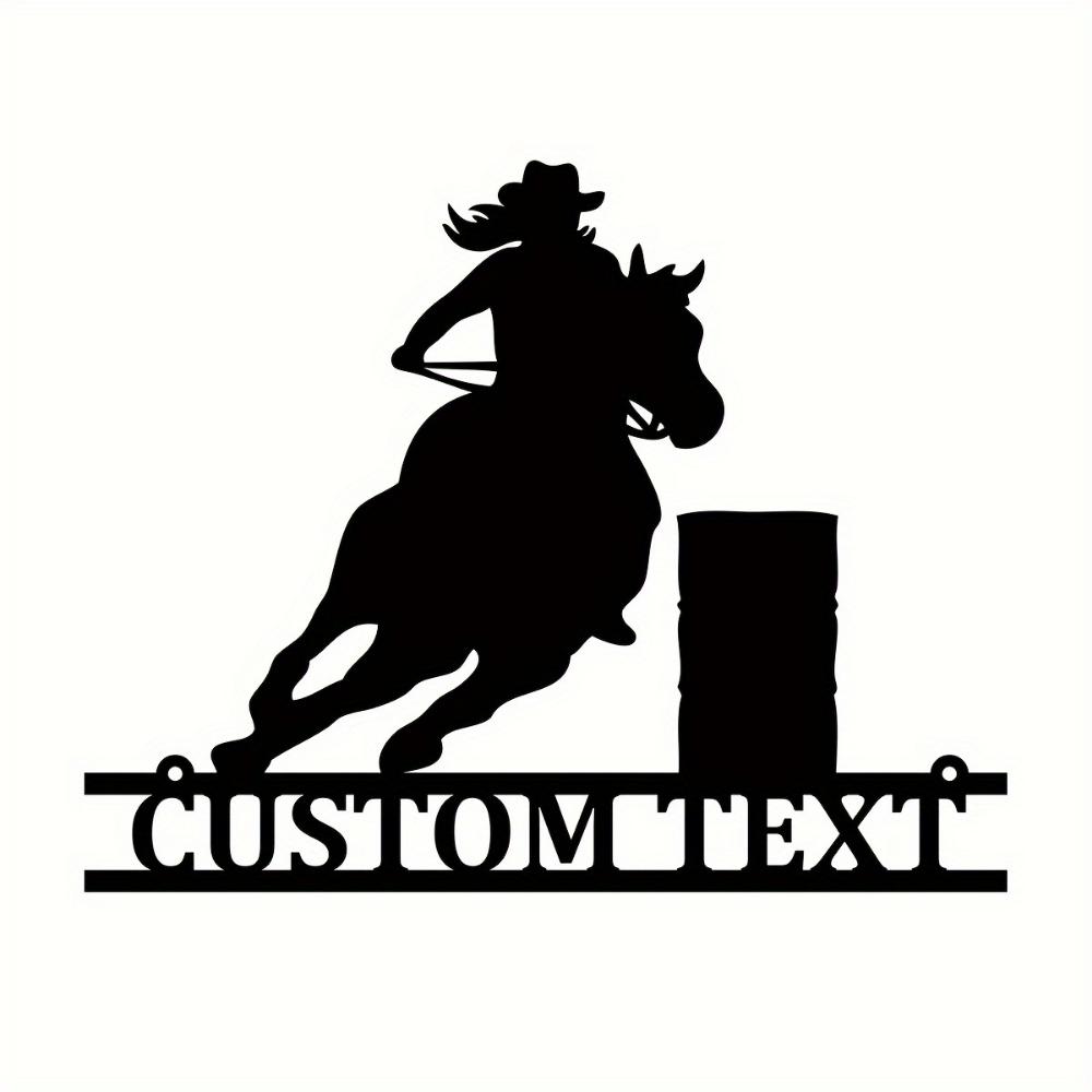Vintage Metal Wall Art Horse Rider Custom Name Home Decor