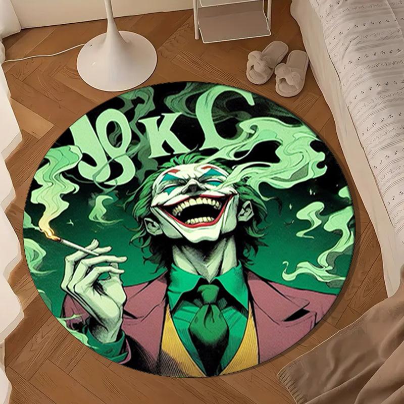 Cool Clown Pattern Round Rug for Livingroom,Bedroom, Palyroom, Chair Rug, Area Rug, Circle Carpet, Large Size Fan Christmas Gift