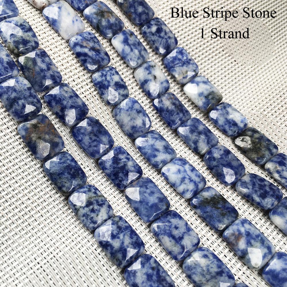 1 Strang facettierte Natursteinperlen, 12 × 16 mm, rechteckige Rosenquarz-Opal-Edelsteine, lose Abstandsperlen zur Schmuckherstellung, DIY-Zubehör, Zubehör, 20 cm