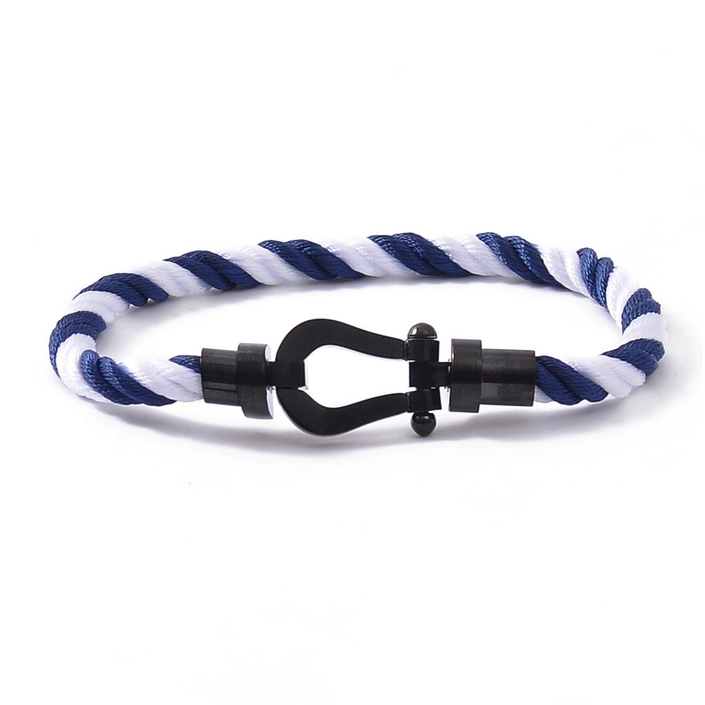 European and American Stainless Steel Nylon Rope Hand Rope Men and Women Couple Casual Trendy Color