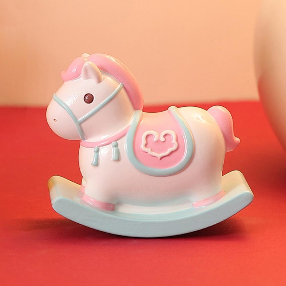 

Resin Zodiac Horse Figurines Cute Horse Figures Ornament Spring Festival рожевий