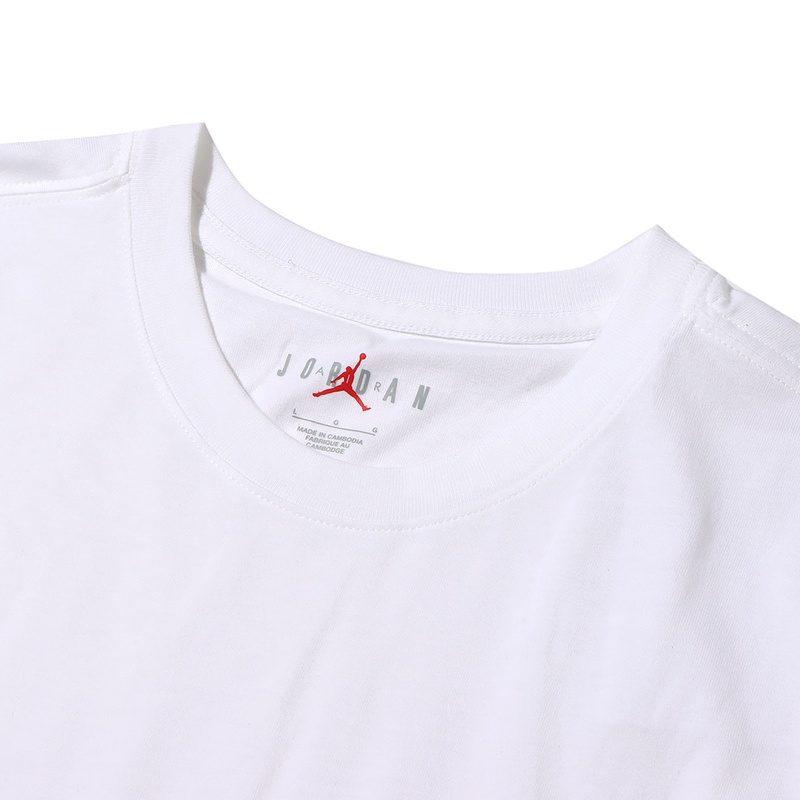 Jordan T Shirts Men's White Crew Neck Moderate AQ2367-100
