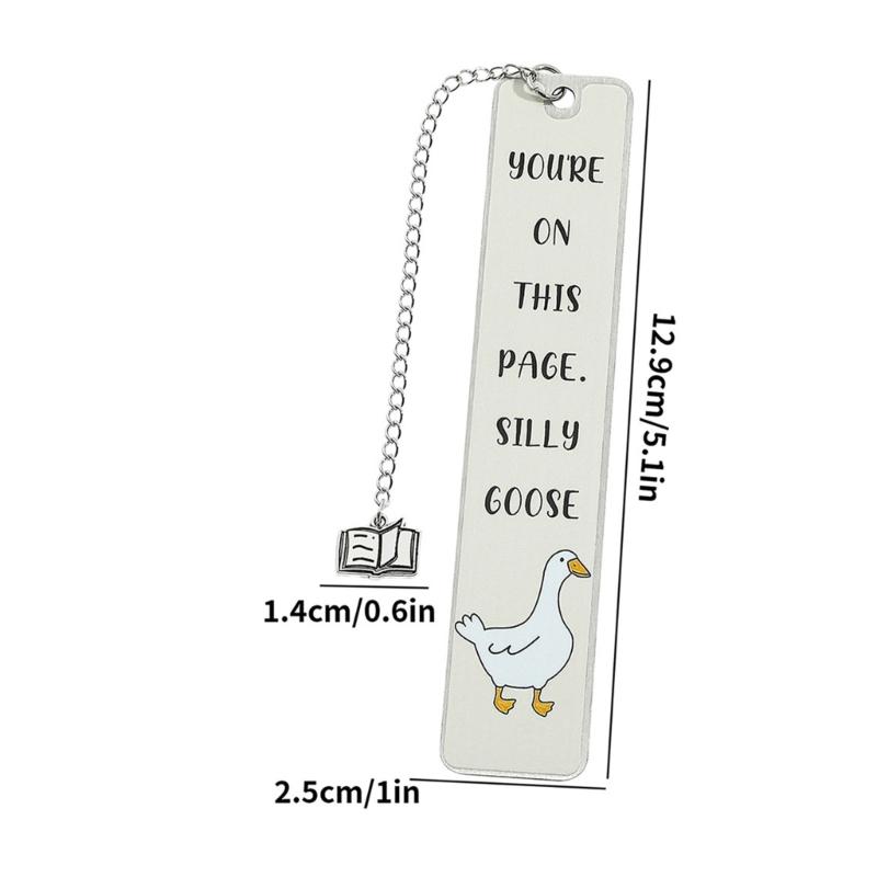 Metal Bookmarks Silly Gooses Bookmarks with Pendant Page Markers Lovely Bookmarks Reading Bookmarks Gift for Readers