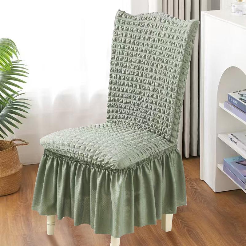 Thickened Three-Dimensional Seersucker Elastic Chair Cover with Short Skirt