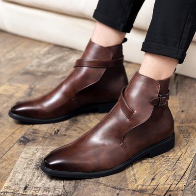 Men Classic Ankle Boots PU Casual Business Versatile Shoes High Quality Chelsea Boots Large Size 38-48 Men's Boots