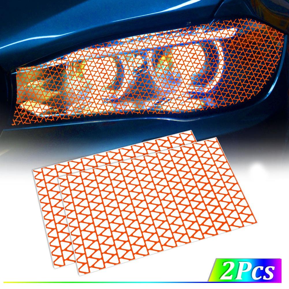 2PCS Car Headlight Rear Tail Light Honeycomb Stickers Vinyl Decals Trim Rear Light Film Taillight Lamp Cover Accessories 48x30cm