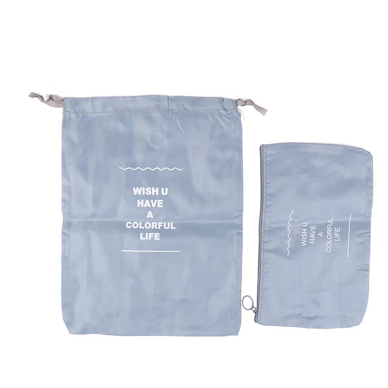 7Pcs/Set Folding Travel Storage Bags Digital Toiletries Shoes Clothes Organizer Suitcase Clothes Tidy Pouch Packing Cubes Set