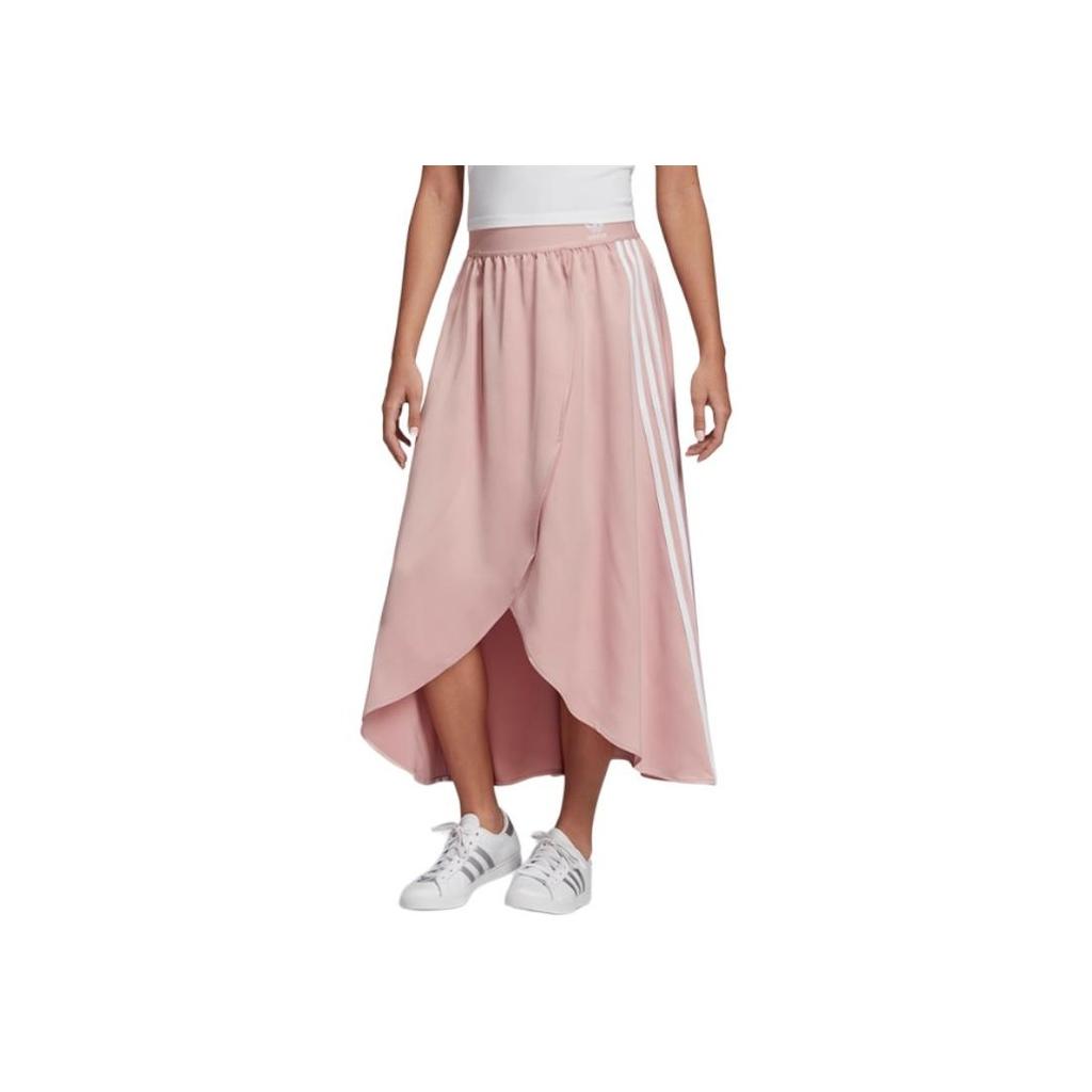 Adidas Originals Logo Woven Breathable Comfortable Casual Long Skirt Women skirts Pink EK4550