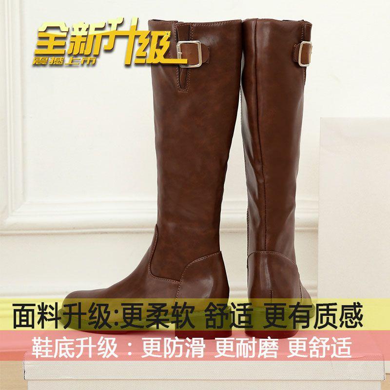 

Platform boots, long boots, women s high knight boots, slimming women s boots, soft leather, autumn and winter thick heel shoes, women s Martin boots 40