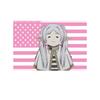 Anime USA Flag Tapestry Elf Character Polyester Wall Hanging for Bedroom Dorm Viral Anime Aesthetic Room Decor
