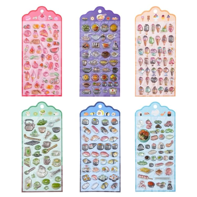 

6 Листов Мультяшная Рельефная Наклейка Образовательная Детская наклейка Для Скрапбукинга Журнала Чехла Телефона Ноутбука Детской Комнаты Стены