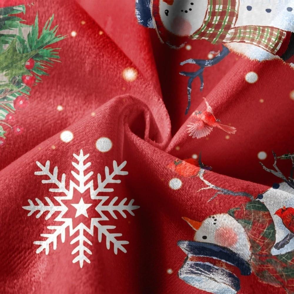 Santa Claus Snowflakes Christmas Tree Skirt 35 inch Flannel Xmas Tree Skirt Collar Soft Christmas Decoration