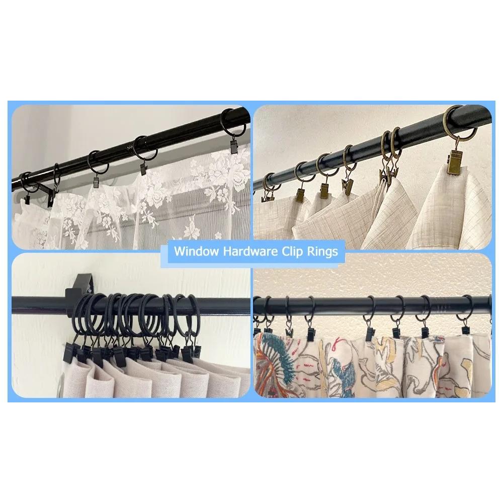 Curtain Rings Clips Metal Decorative Rustproof Drapery Window Curtain Hanging Ring Hook Hanging Clothes Clip Hanger