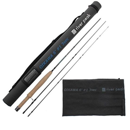 River Peak OIKAWA Fly Rod 6 Feet Carbon Rod 3 Pieces with Dedicated Rod Case #1 RP-OI6013