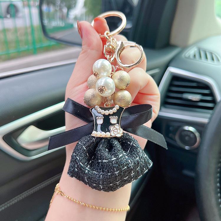 Stylish Dress Keychain With Pearl Grape Pendant Perfect For Occasions Various