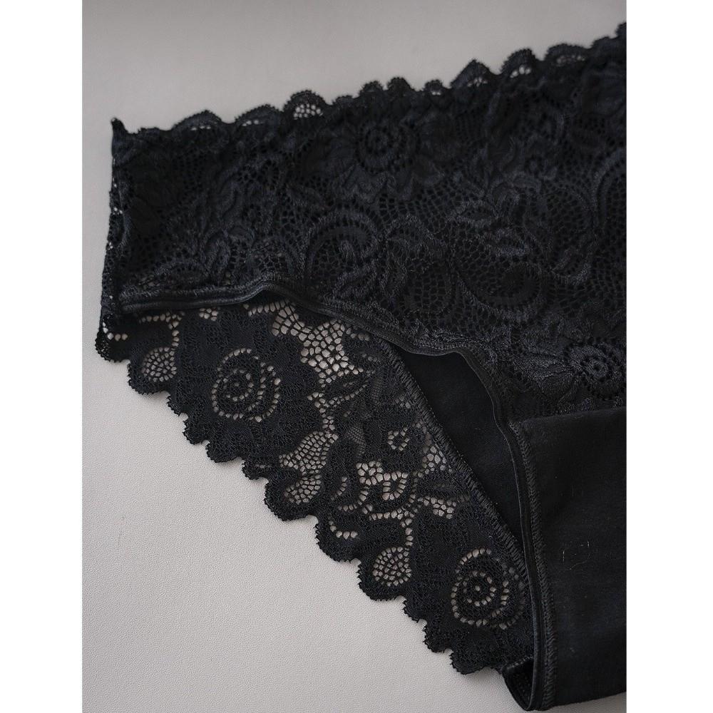 Low-waist Mesh Lace Briefs Hollow-out Women's Underwear Creative Lace Seamless Panties Female