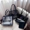 Spring and Summer Transparent Bag New Trendy Fashion Shoulder Women's Bag Casual Versatile Commuter Jelly Tote Bag