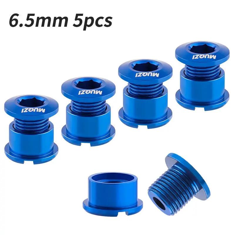 5pcs Double Single Bicycle Chainring Bolts Aluminum Alloy 6.5mm 8.5mm Chainwheel Screw Road MTB Bike Crank Bolts Crankset Nut