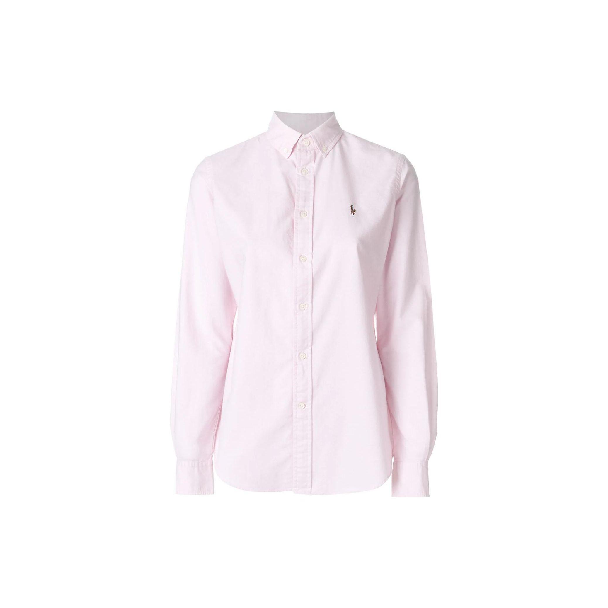 

Polo Ralph Lauren Ss23 Solid Color Logo Embroidered Single-Breasted Long Sleeve Shirt Women shirts Pink 211642479-001 XS