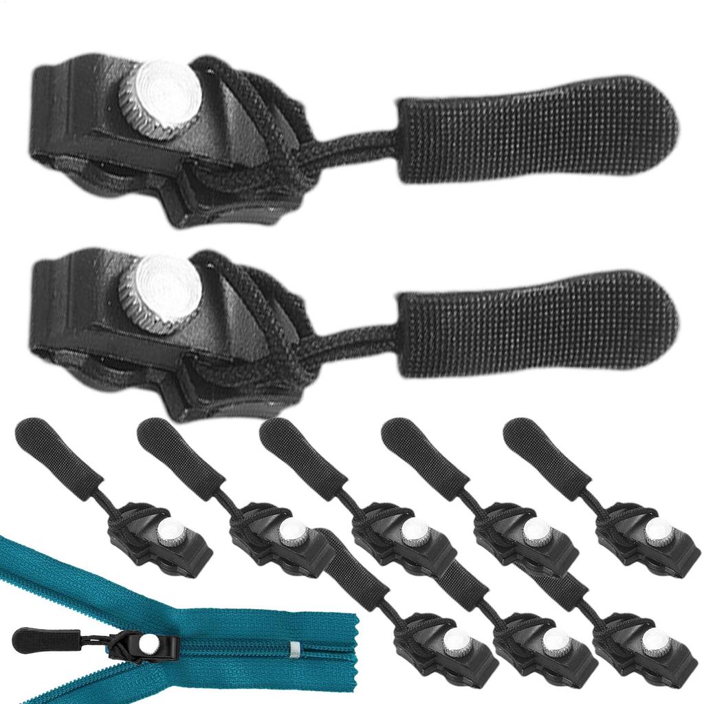 10pcs Universal Detachable Metal Zipper Slider Puller Detachable Instant Repair Kit Replacement Lever Locks for Clothing Luggage