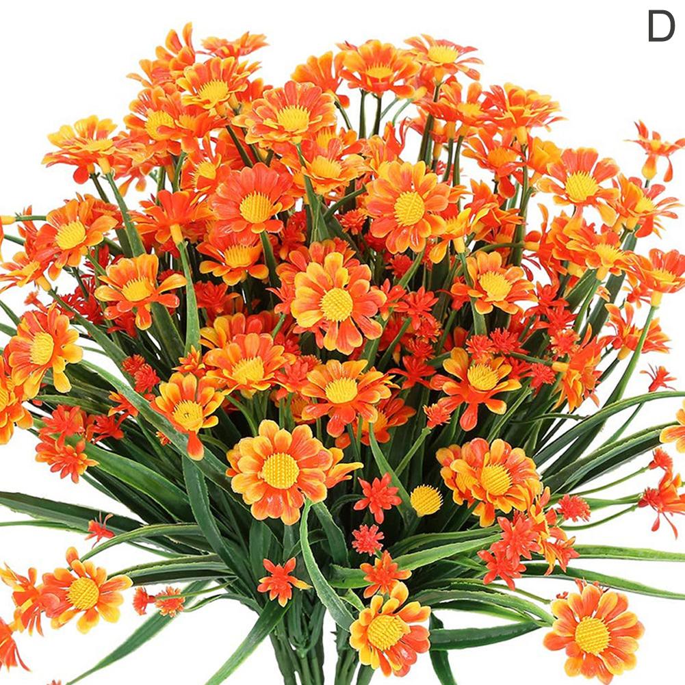 Artificial Flowers Outdoor for Decoration UV Resistant Plastic Fake Plants Garden Porch Window Kitchen Office Table Decoration