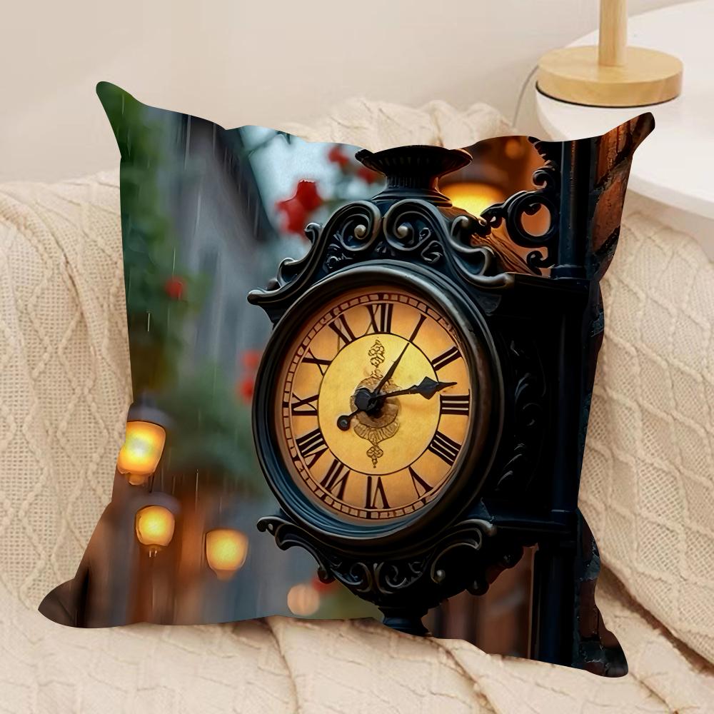 Brown Retro Autumn Time Cushion Cover Silky Short Plush Invisible Zipper Dustproof Sofa Pillow Case For Home Decor