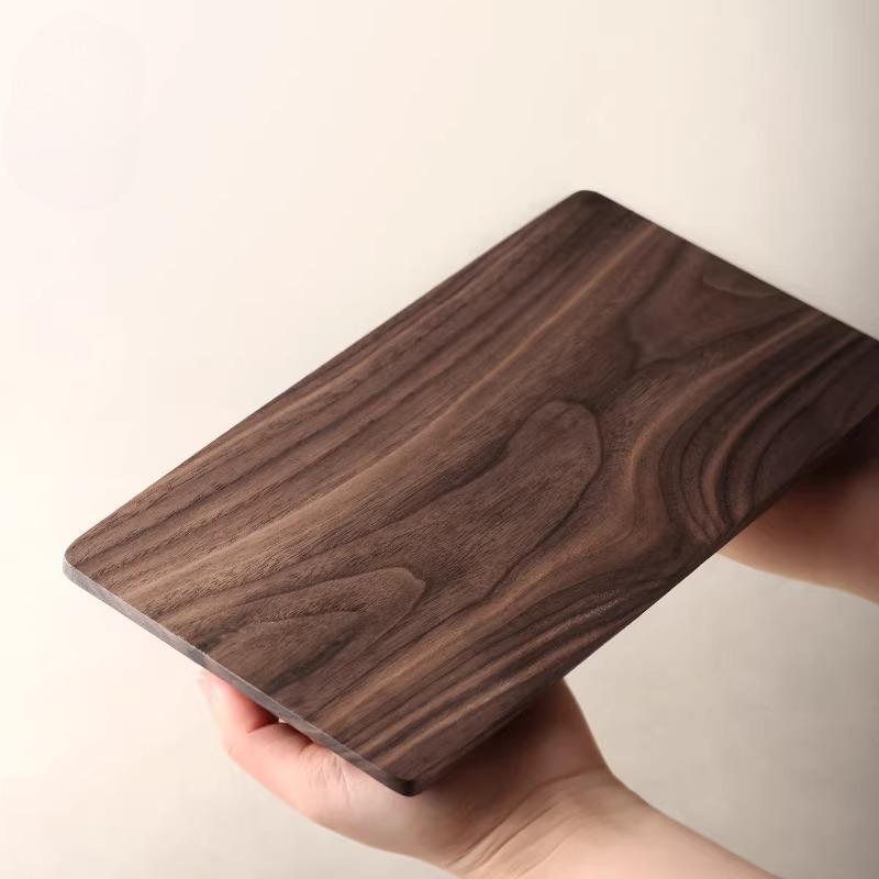 Walnut Wood Tray - Rectangular Solid Wood Serving Tray for Home Use - Minimalist Handmade Plate for Tea Desserts Sushi and More