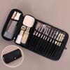 Travel Makeup Brush Bag Roll Up Makeup Brush Organizer 12 Slots Makeup Brush Case with Zipper Pocket for Cosmetic Essentials Makeup Brushes