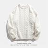 Japanese Style Men's Solid Crew Neck Sweater Autumn Winter Vintage Loose Casual Knitting Shirt