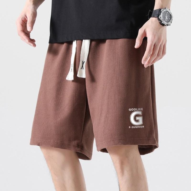 

Летние шорты для бега, мужские повседневные спортивные шорты для бега, однотонные свободные сухие спортивные шорты на шнуровке для спортзала 4XL коричневый