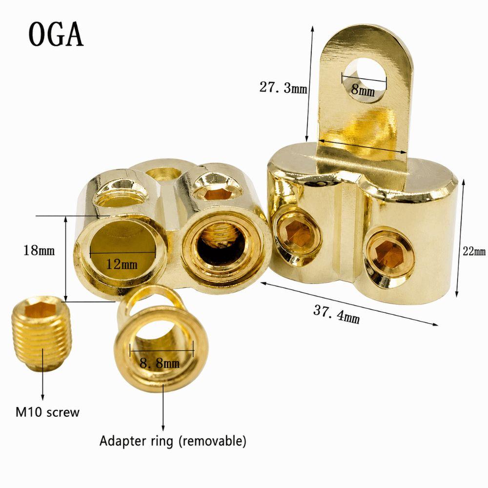 0GA 4GA Amp Input Reducer Brass Power Supply Reducer Durable Car Audio Terminal Connectors